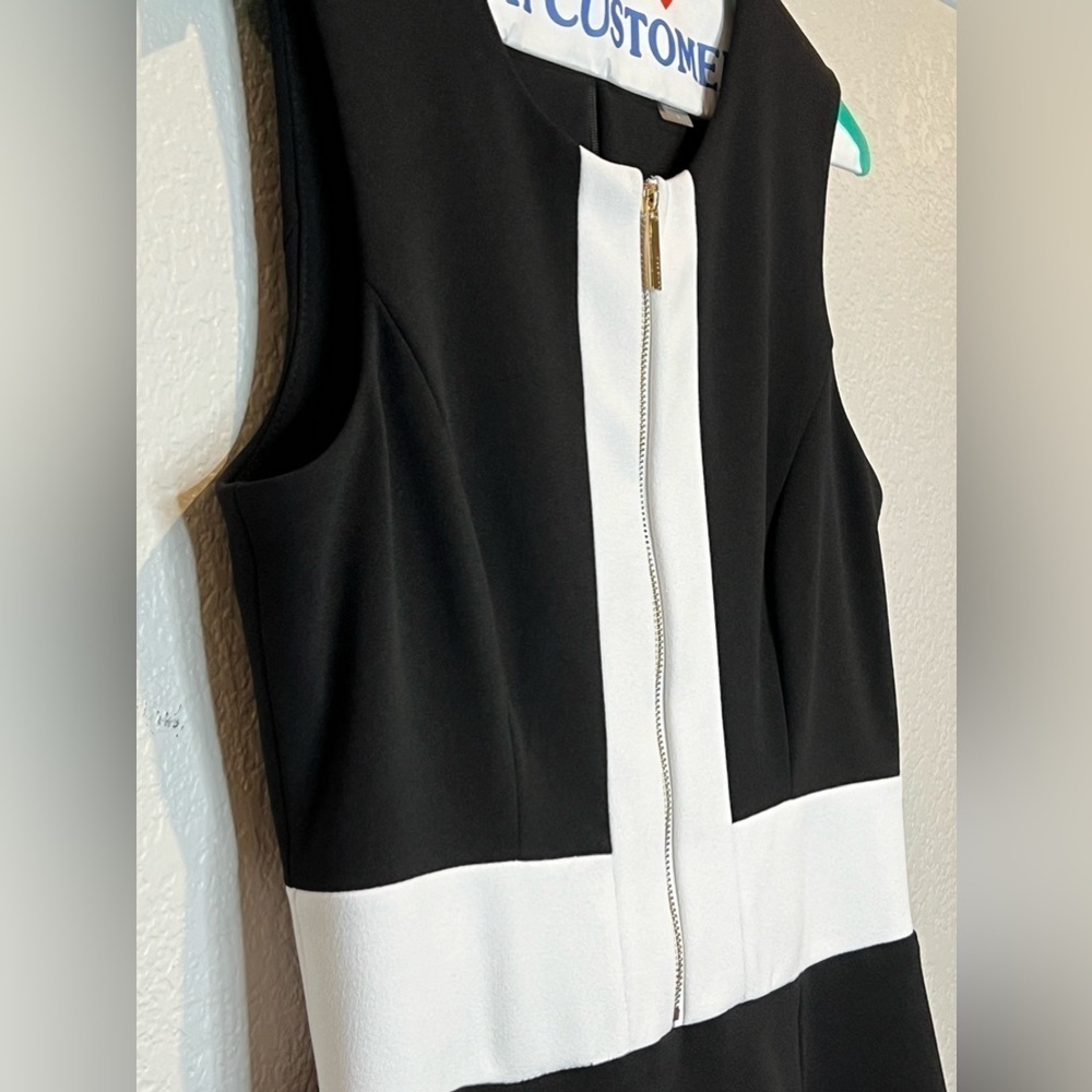 051. Calvin Klein Colorblocked Fit & Flare Dress Size 6 - Picture 5 of 11